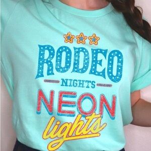 Rodeo Nights Neon Lights Graphic T Shirts